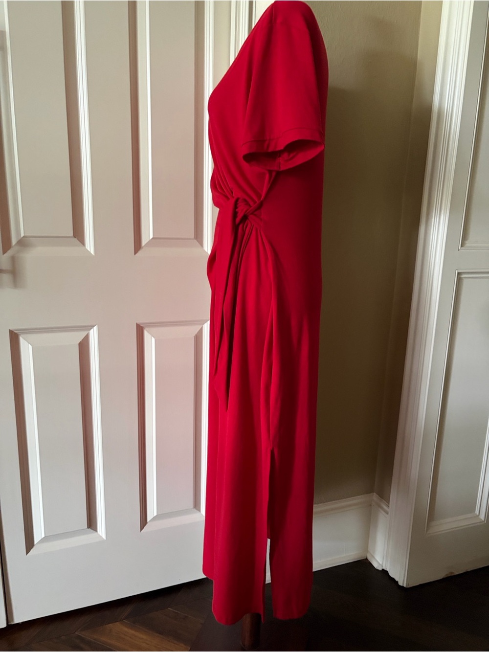 Lot of 2 Knot-Detail Midi Dress Bright Pink and Red L - Picture 5 of 11
